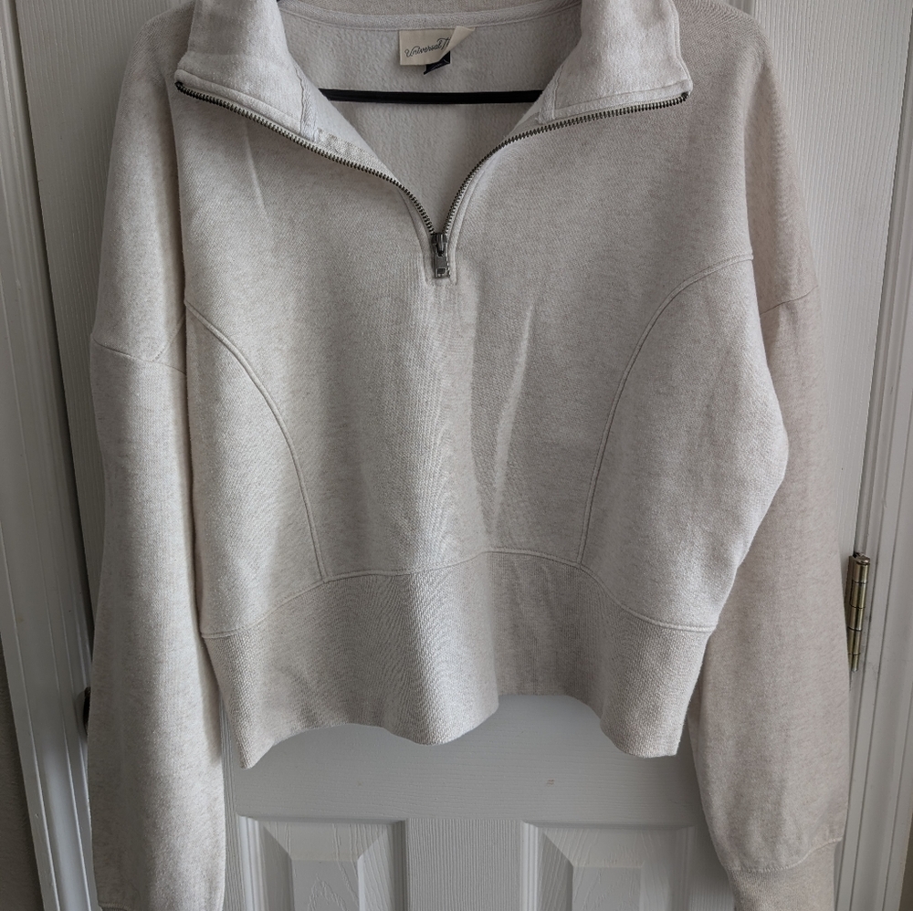 Women's Cream Half-Zip Sweater